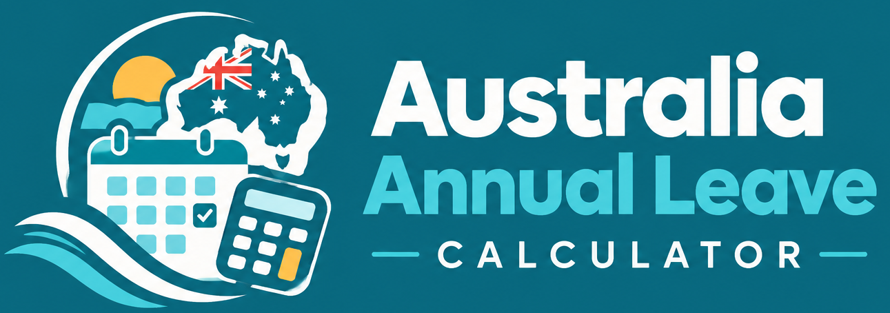 Australia Annual Leave Calculator logo with a calendar, calculator, Australian map and flag